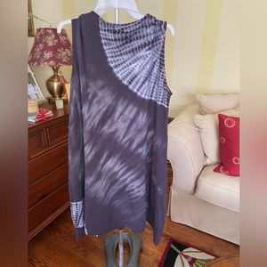 Neon  Buddha sleeveless tye dyed dress Large New never worn gray cotton fabric L